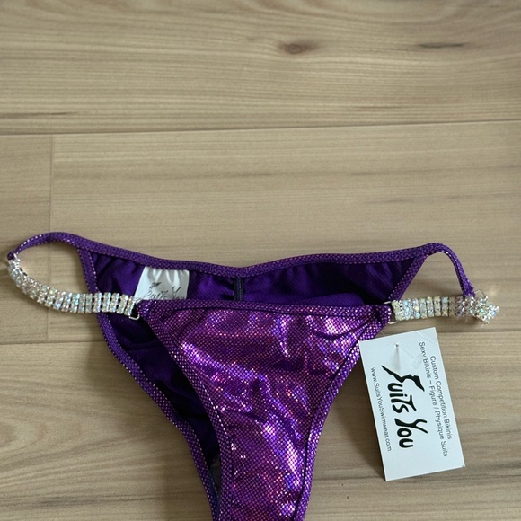 Suits You Purple Bikini with Rhinestone Straps - Picture 5 of 7